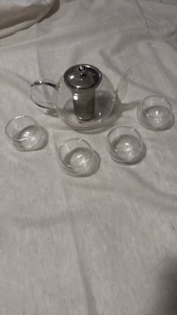 Glass Teapot Set with 4 Cups