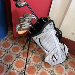 Complete Men’s RH Golf set Callaway driver + Fairway w/Cleveland irons in Stand bag