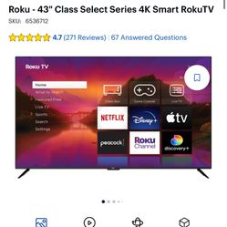 Roku 43” Smart TV 4k