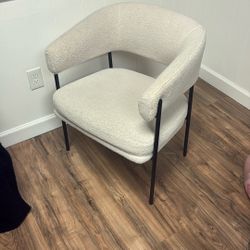Two decorative chairs sherpa material 