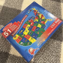 Melissa And Doug 50 One Piece Floor Puzzle Of The United States Of America Map NEW!