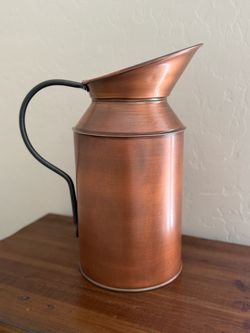 15” Vintage Style Brushed Copper Vase Jug Kitchen Home Decor