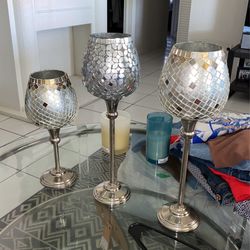 3 Piece Tea Light Coffee Table Decoration 