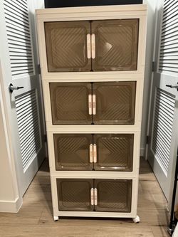76 Quart 4-Tier Stackable Plastic Storage Bins with Wheels