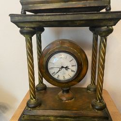 Free Standing Old World Style Metal Clock
