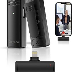 Wireless Microphones, 2 Lavalier Microphone Wireless Microphone for iphone, Multifunctional iphone Microphone for Video Recording, Noise Canceling Min