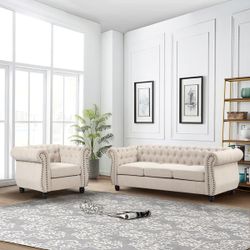 Morden Fort Chair, Sofa 2-PCS Set for Living Room