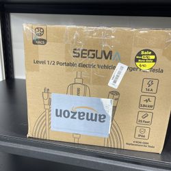 Level 1/2 Tesla Charger, 16A, 25ft Extension Cable, Dual Voltage 240V NEMA 6-20 Plug & 120V NEMA 5-15 Adapter, NACS Connector, Portable Home Electric 