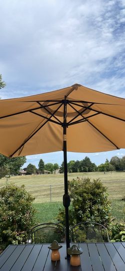 Outdoor Patio Umbrella Tan Canopy