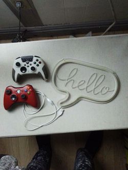 Xbox Wireless Controllers & Dimmable Hello Neon Sign Bundle