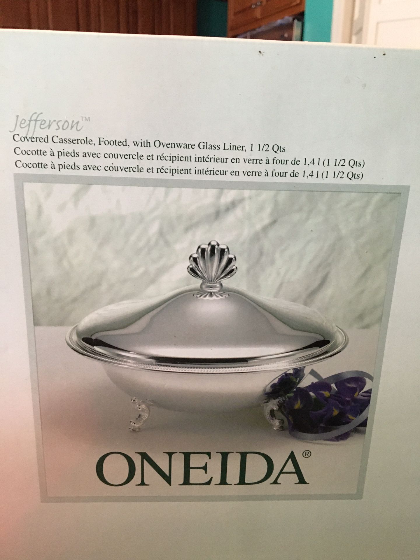 Jefferson Silver plate Oneida Covered Casserole dish