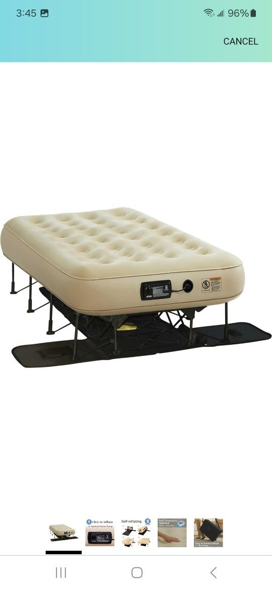 Simpli Comfy EZ Bed Twin Self Inflating Air Mattress with Built in