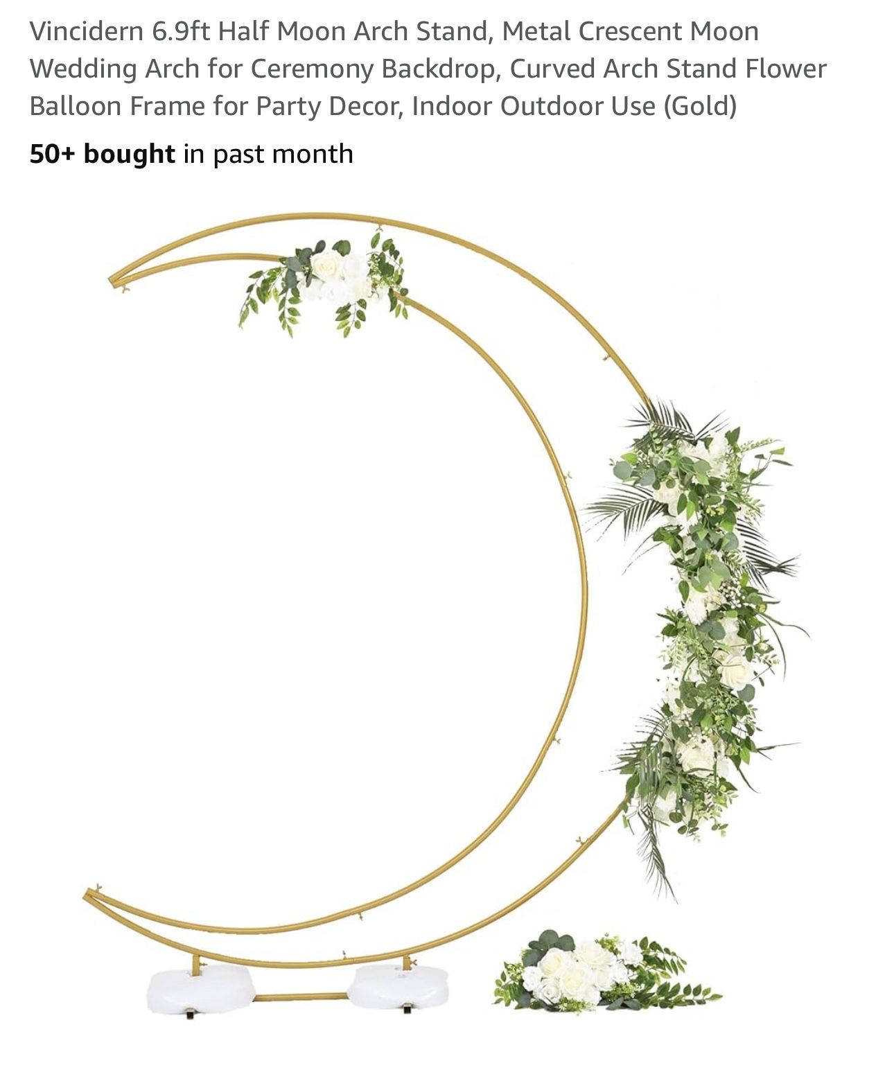 Vincidern 6.9ft Half Moon Arch Stand, Metal Crescent