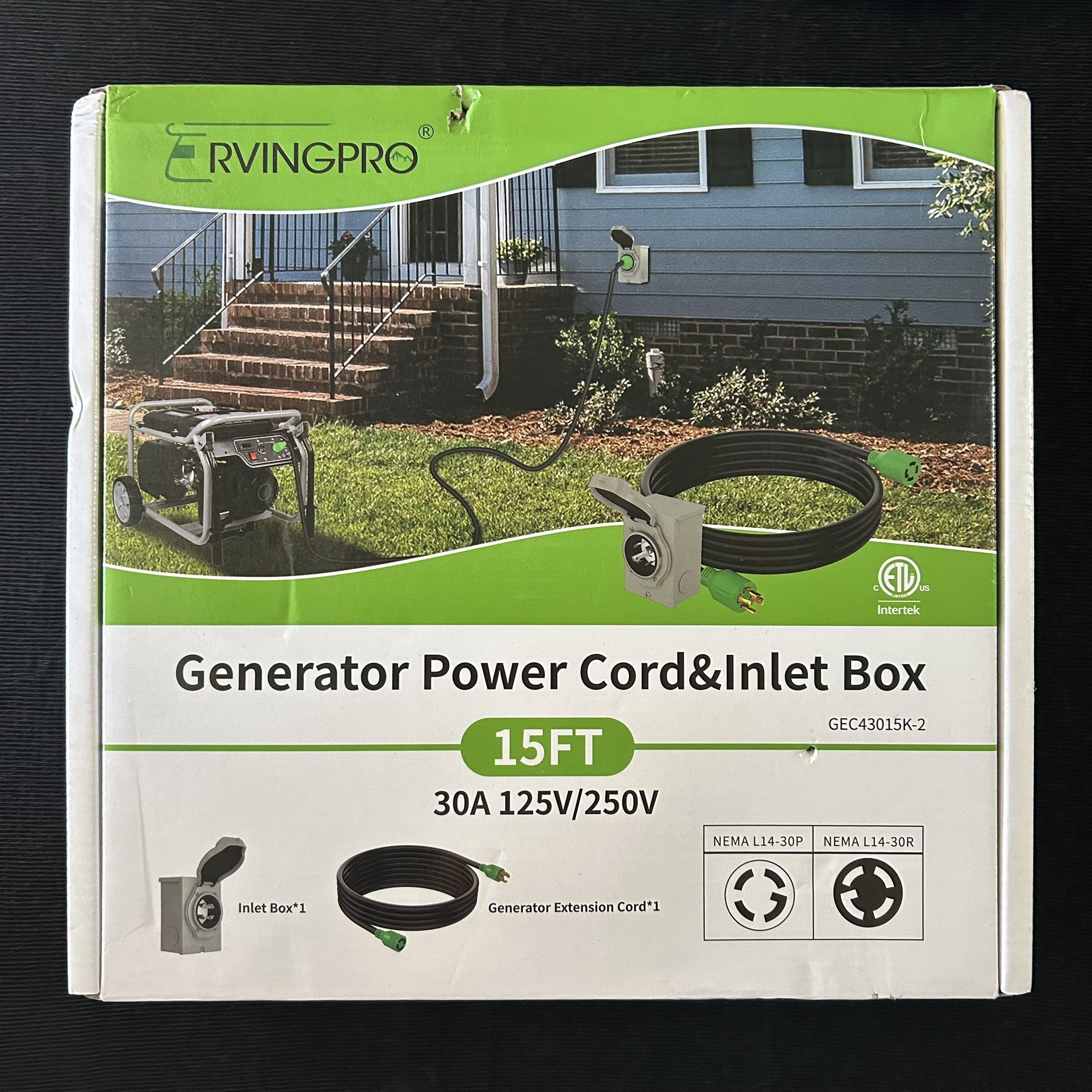 Generator Power Cord & Inlet Box