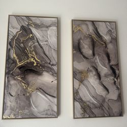 Marble Design Canvas Pair