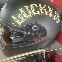 New Lucky 13 Dot Dual Visor Motorcycle Helmet $110