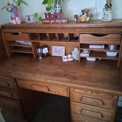 Heavy Wood Desk With Matching Chair