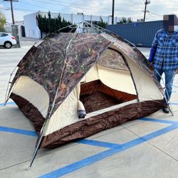 New In Box $40 Each EZ Pop Up Instant Camping Beach Hunting Family Tent Camouflage Or Blue Color Setup In 1 Minute 