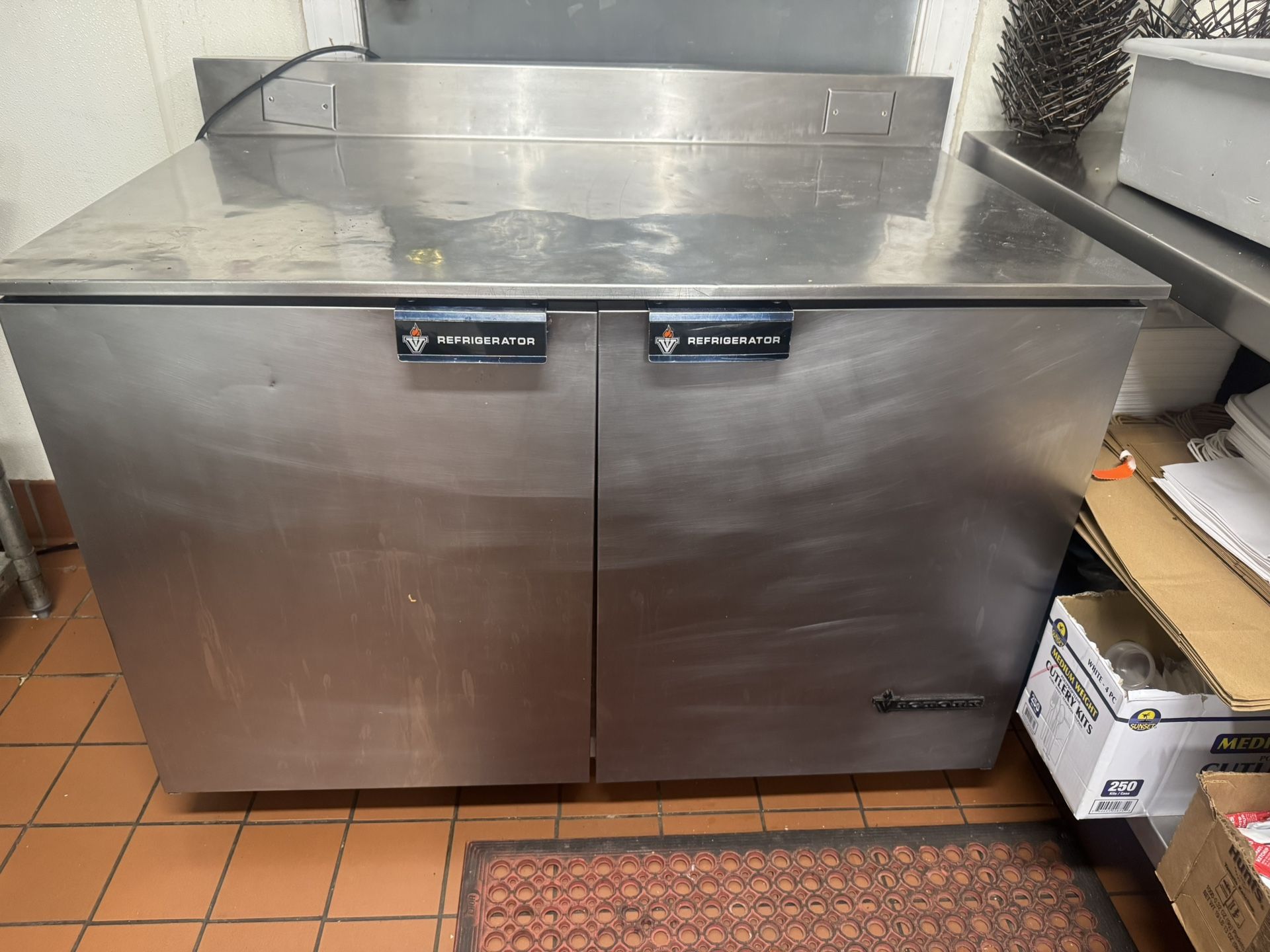Victory Commercial Fridge. Two Section 48” Wide