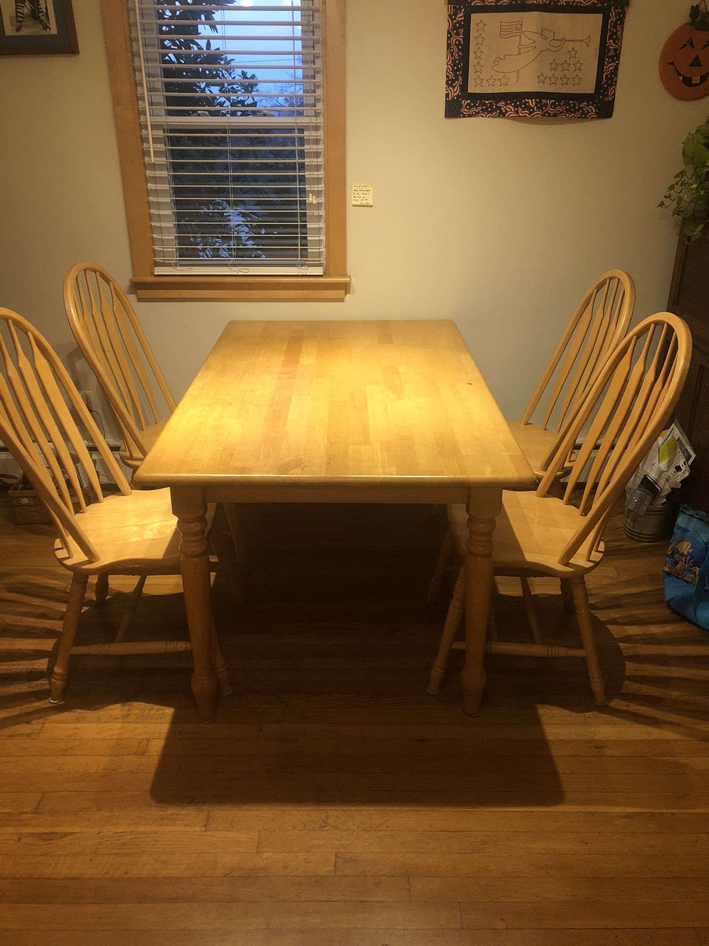 Birch table and (5) chairs
