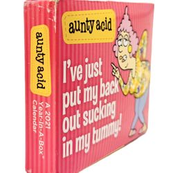 Aunty Acid Year-In-A-Box Calendar/Page-A-Day Box “2021” Calendar (New Open Box)