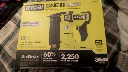 Brand new in the box ONE+ HP 18V 18-Gauge Brushless Cordless AirStrike Brad Nailer for sale or trade