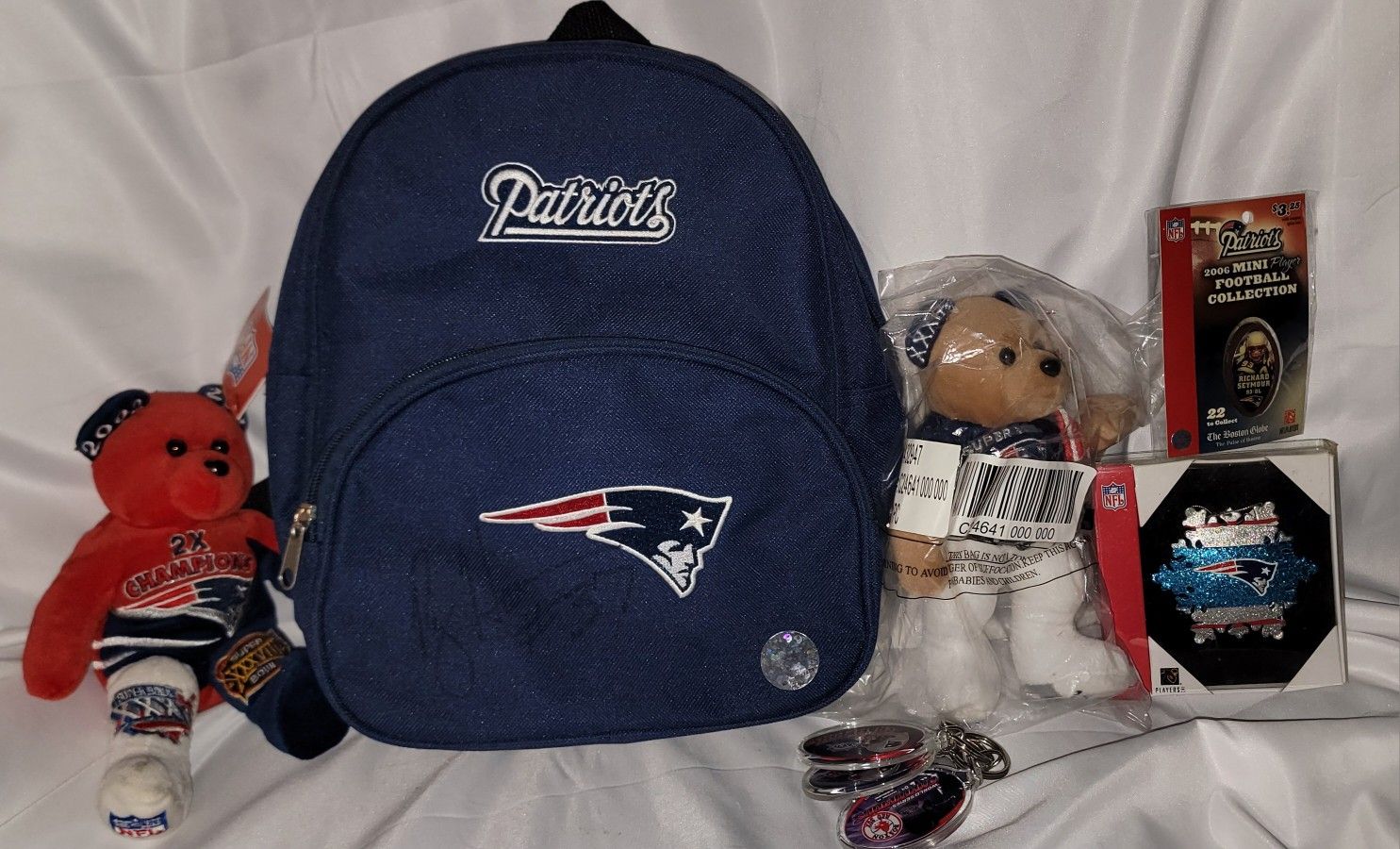 Rodney Harrison Signed Bag And Other 03-04 Stuff 