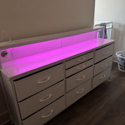LED White Dresser 