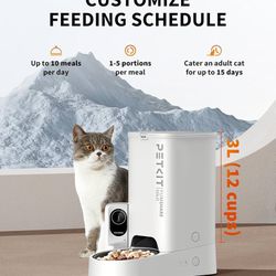 Automatic Cat Feeder with Camera, 1080P HD Video with Night Vision, 2.4G WiFi Pet Feeder for Cat & Small Dog, 2-Way Audio & Meal Call Pet Food Dispens