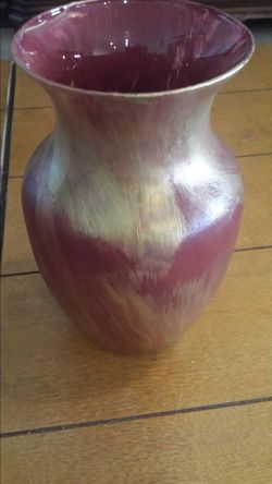 Glass hand painted vase