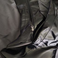 Women's Gorgeous Glossy Black Zip-Up Leather Boots