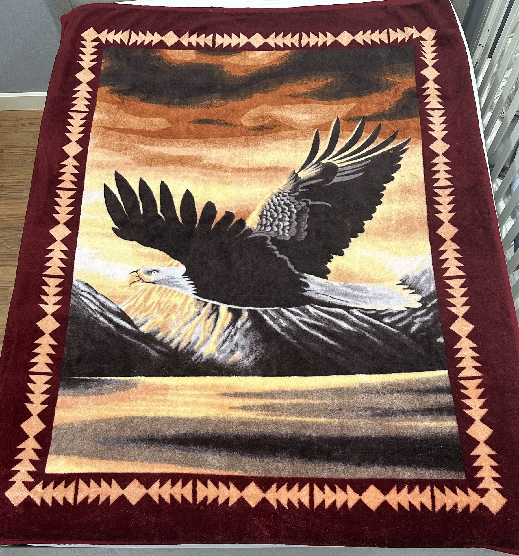 Eagle Vintage Style Acrylic Blanket