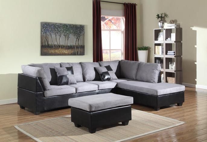 39$down Payment Matisse Grey/Black Sectional with Ottoman | U5014

by Global

IN STOCK 