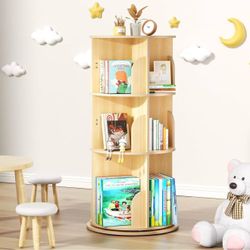 Brand New Rotating Bookshelf Tower for Kids, 360° Display 3 Tier