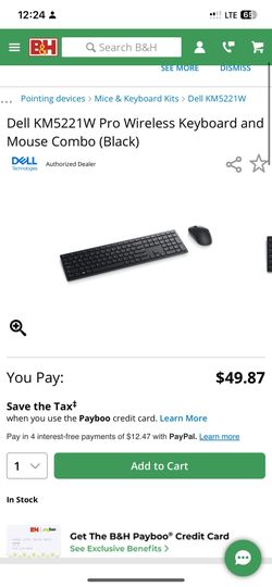 Brand New Dell Keyboard and Mouse KM5221W Original Price $50