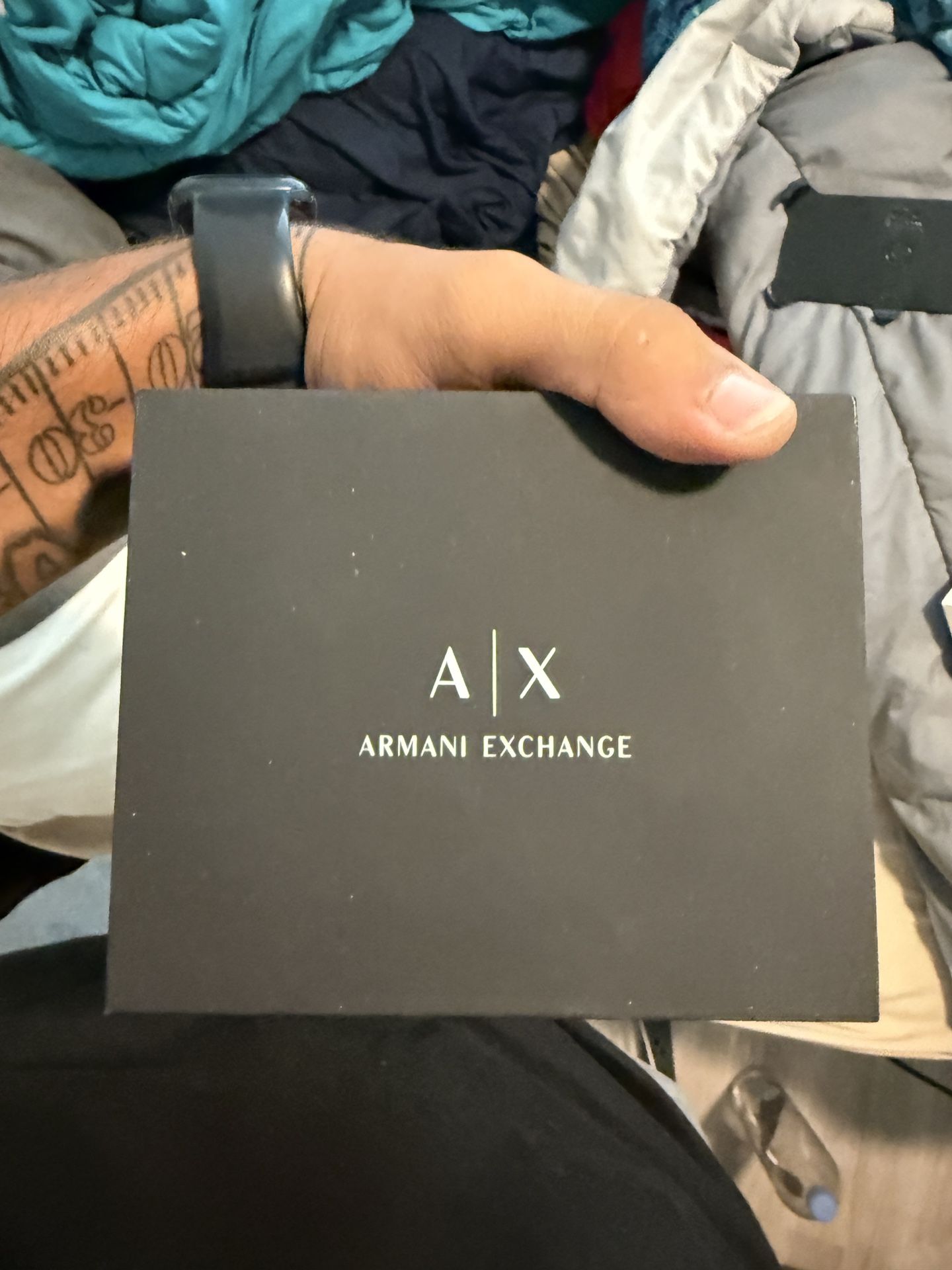All Black Armani Exchange Watch With Bracelet