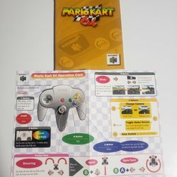 Mario Kart 64 N64 Manual/Operation Card 