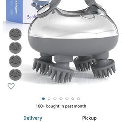 Portable Electric Scalp Massager,IPX7 Waterproof- Heated Head Massager 96 Kneading Nodes,3 Speed Modes & 2 Massage Styles for Body Massage & Face Clea