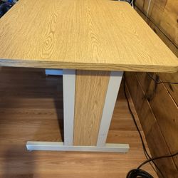 SMALL OFFICE DESK 36X30 WITH LIGHT AND RISERS FOR STORAGE 