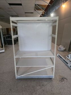 $50 DEAL: Heavy Duty 6’x4’ Rolling Retail Gondola + 10 Free Hooks