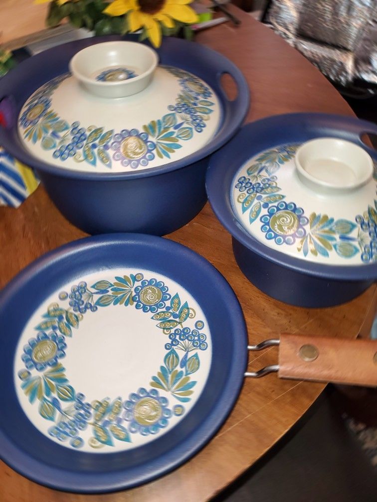 Vintage Mid Century 1970's Figgjo Flameware Set