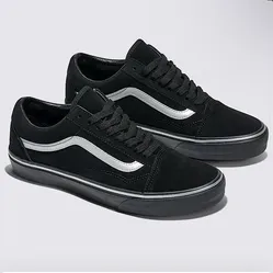 Vans Old Skool Metallic Black And Silver Limited Skateboard Sneakers