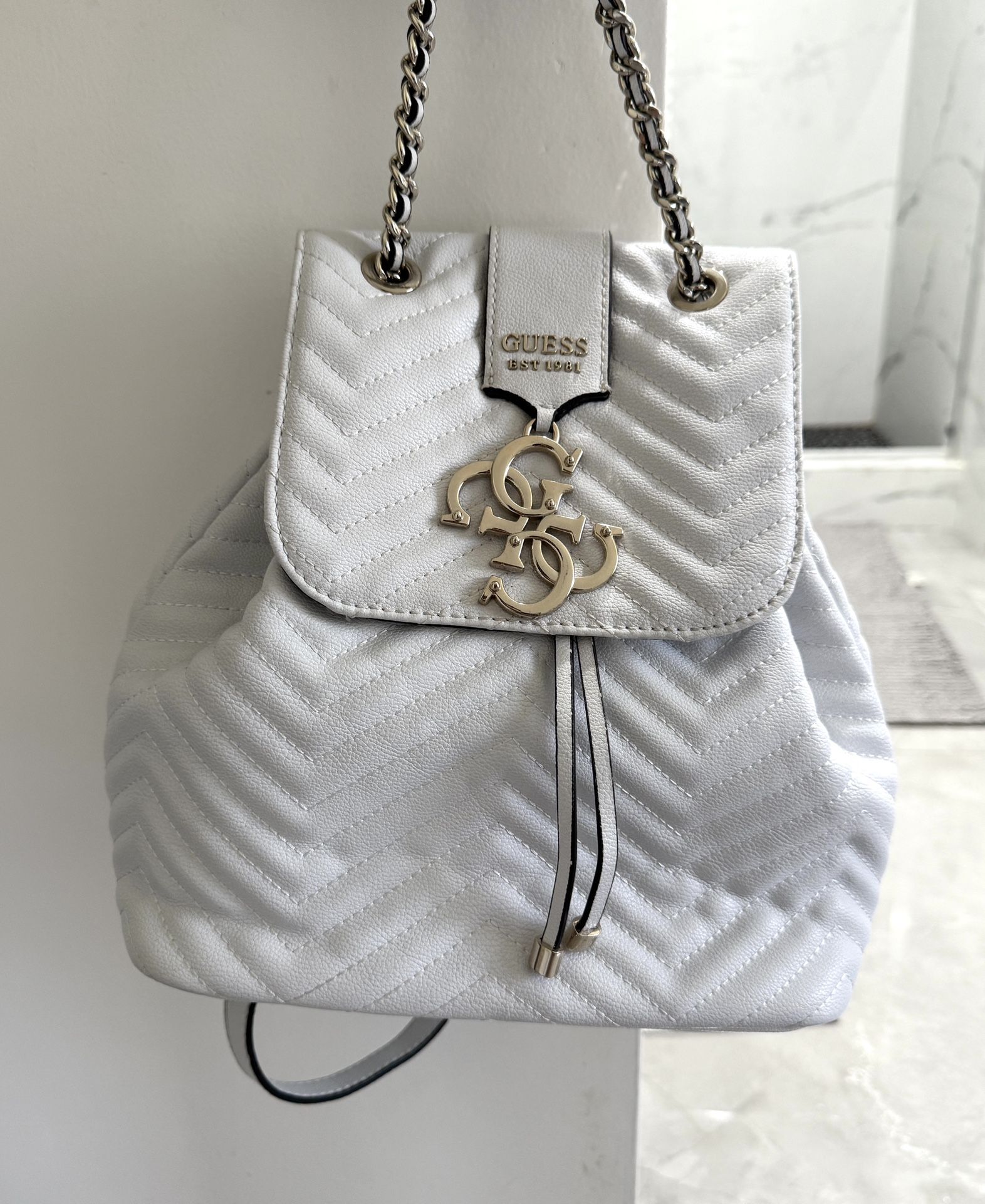 Guess White Purse/Backpack