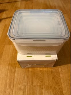 New Food Storage Containers Set with Draining Basket