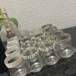 26 Hand Decorated Glass Candle Holders 