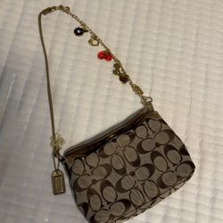 Vintage Coach Brown Wristlet 