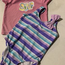 Circo toddler girls size 2T rash guard and swimsuit