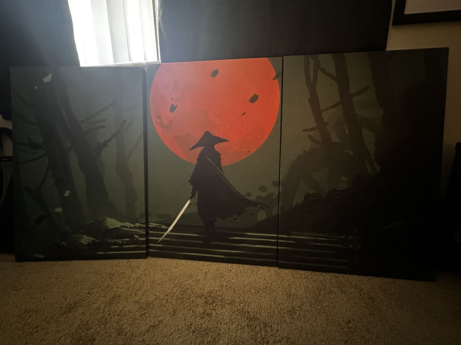 24x36 Canvas Frame Samurai Art