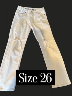 Woman’s Beige Cream Colored Jeans Size 26 Brand S.O.N.G