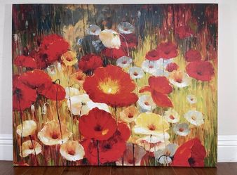 Lucas Santini Meadow Red Poppies Canvas Art Print 38 X 30 Preowned